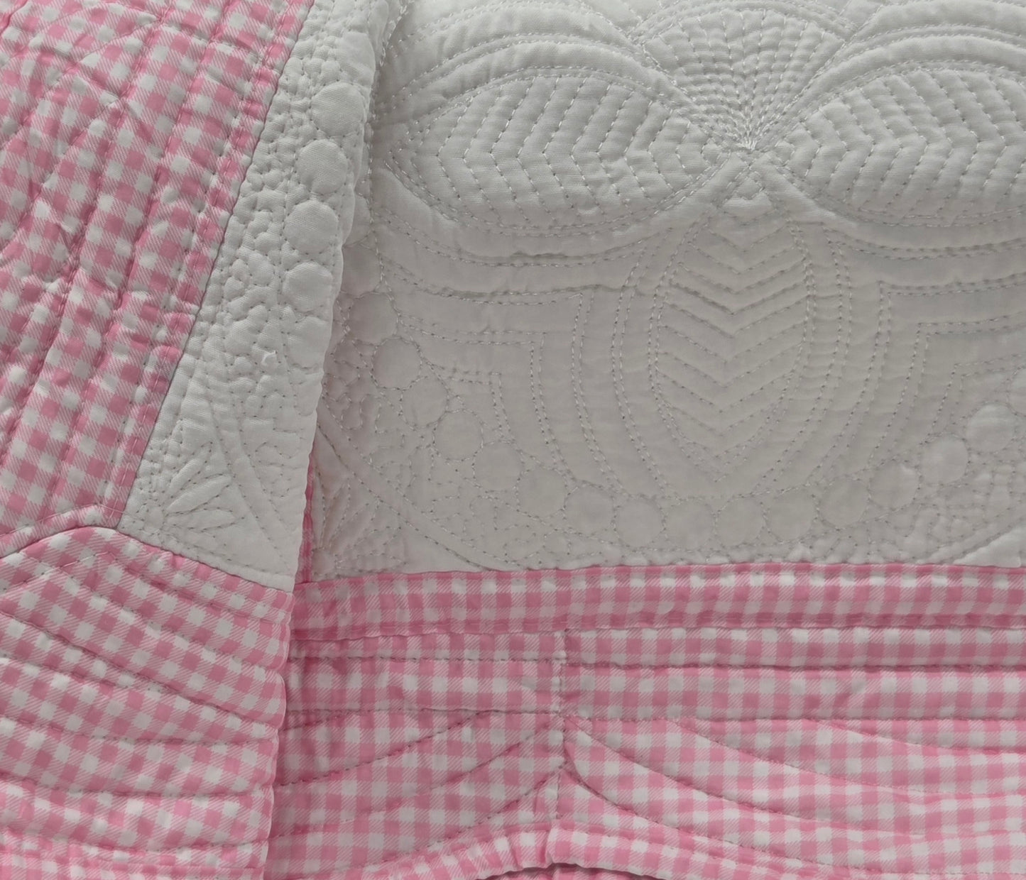 Pink Gingham/White Heirloom Quilt