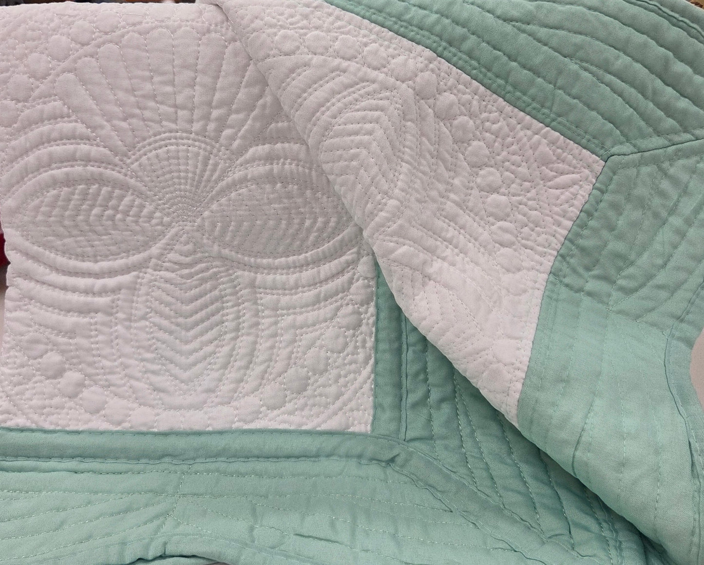 Light Green/White Heirloom Quilt
