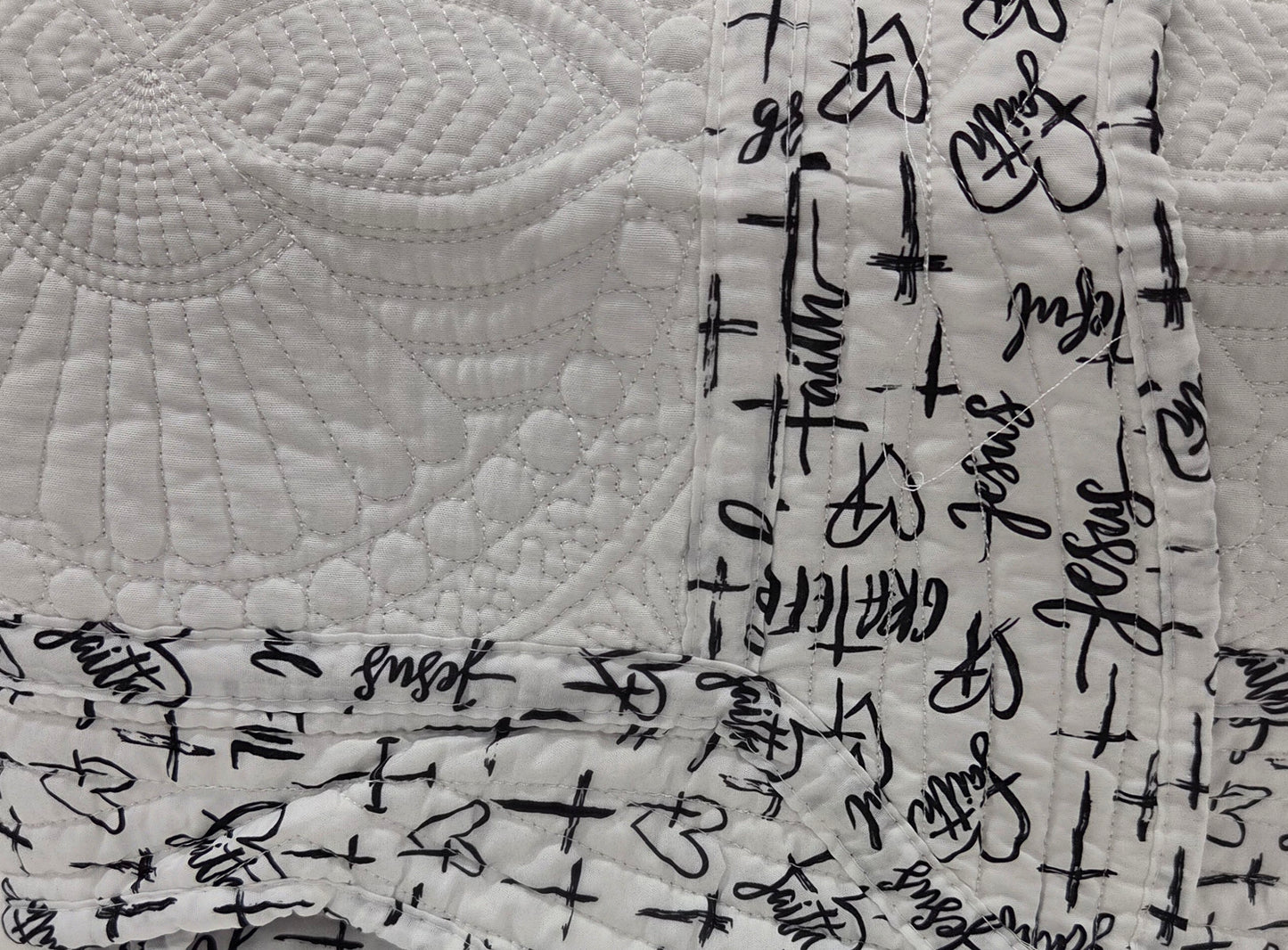 Black Crosses/White Heirloom Quilt