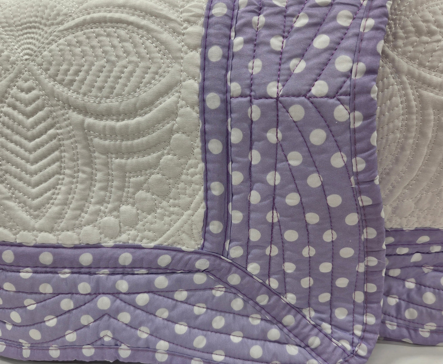 Purple Polka Dots/White Heirloom Quilt