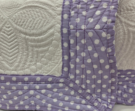 Purple Polka Dots/White Heirloom Quilt
