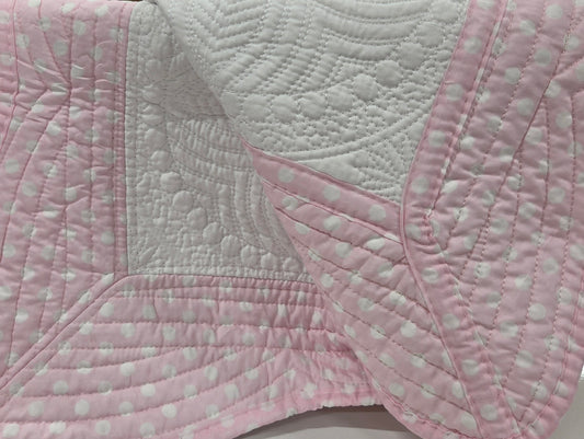Pink Polka Dots/White Heirloom Quilt