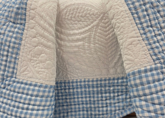 Blue Gingham/White Heirloom Quilts