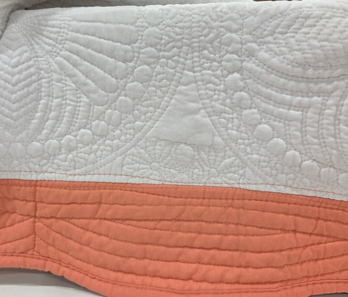 Coral/White Heirloom Quilt