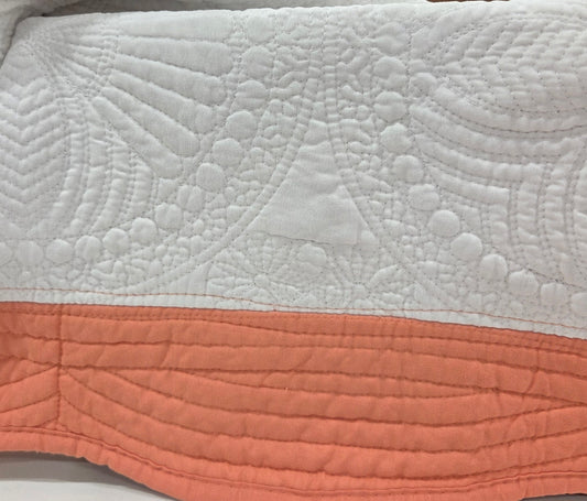 Coral/White Heirloom Quilt